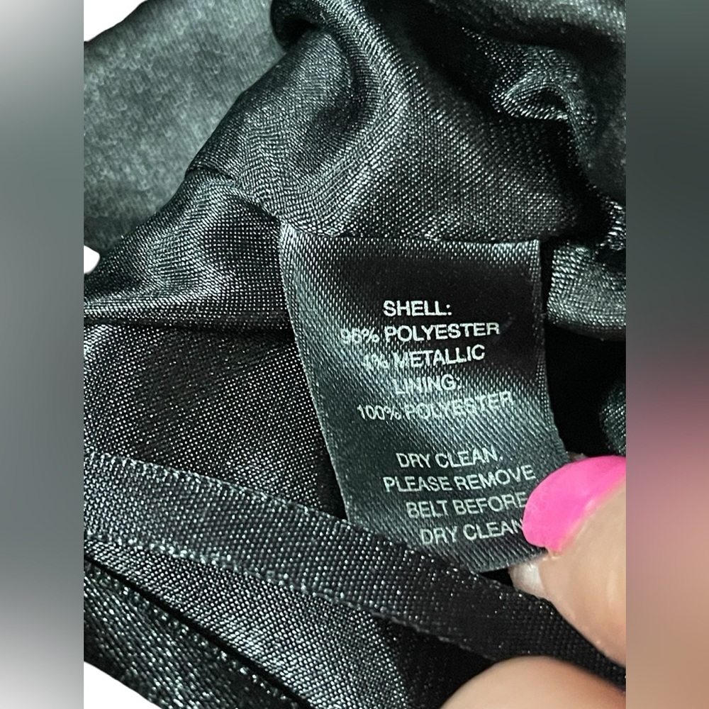 White House Black Market dress size 10 black & silver metallic cocktail dress 🖤 - Picture 8 of 8